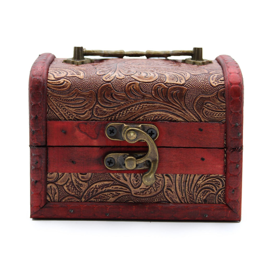 Handcrafted Colonial Style Trinklet Box - Floral Embossed 8x11x8cm