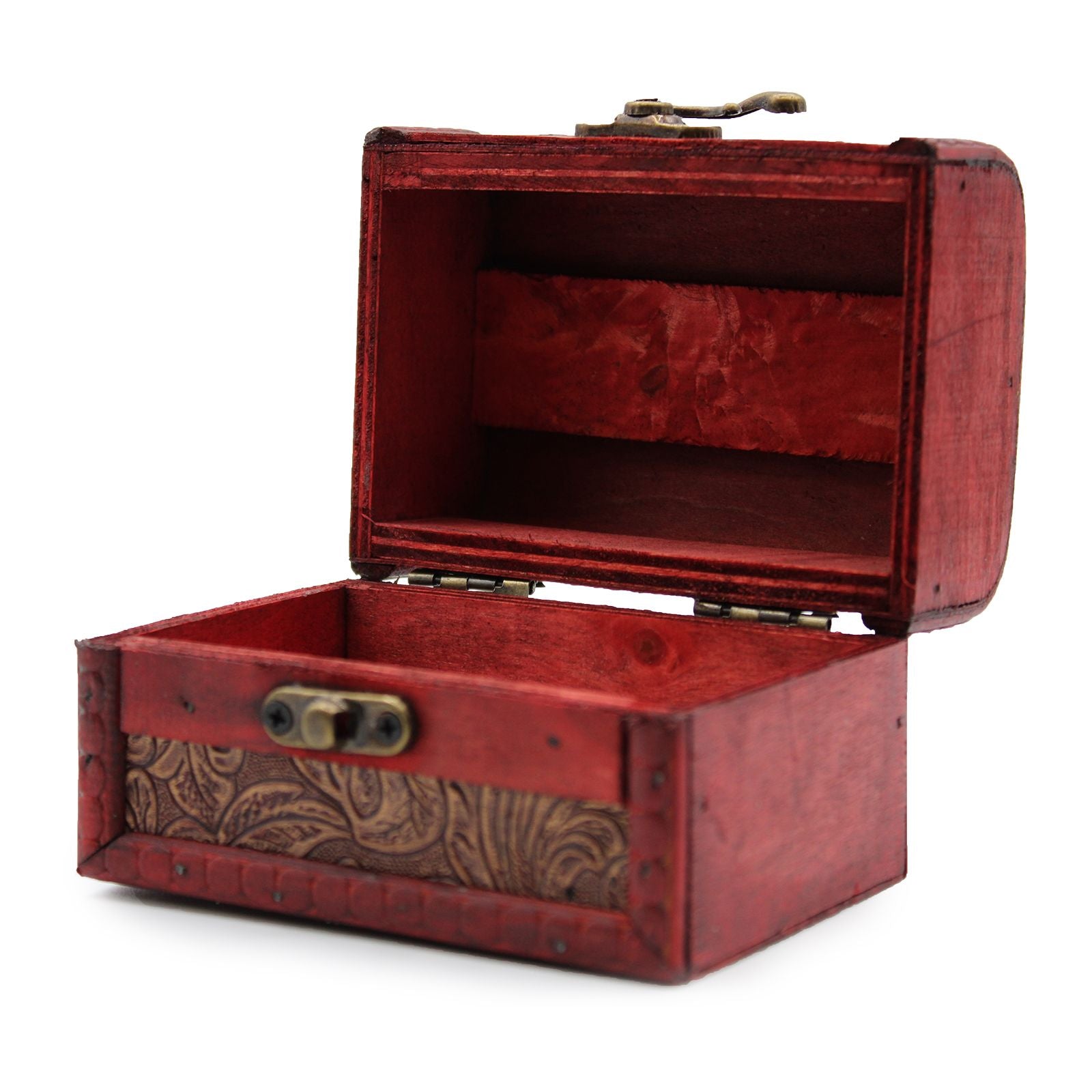 Handcrafted Colonial Style Trinklet Box - Floral Embossed 8x11x8cm
