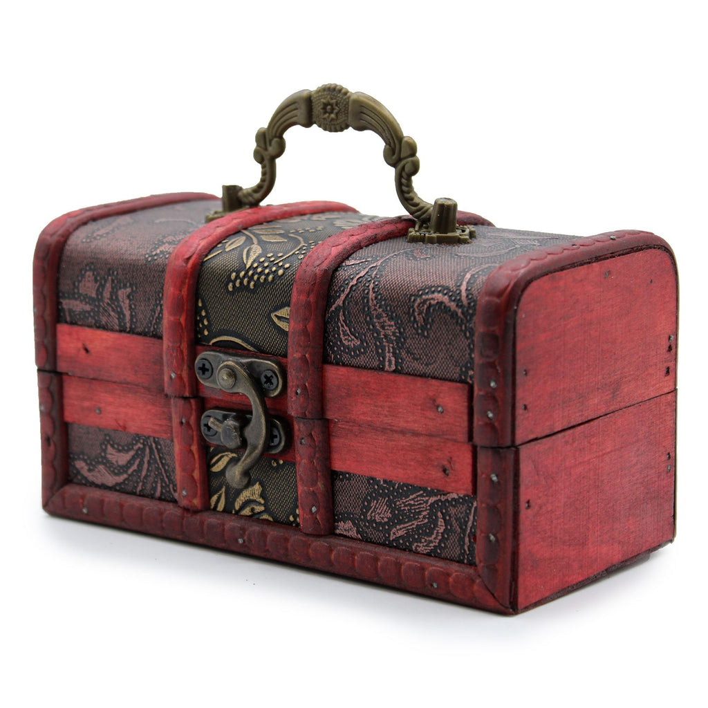 Handcrafted Colonial Style Trinklet Box - Gold Panel 8x15x8cm