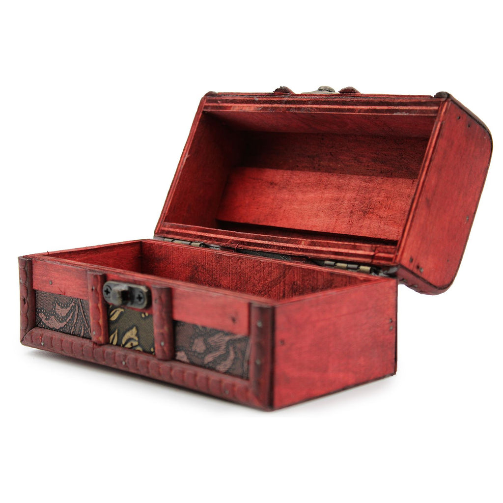 Handcrafted Colonial Style Trinklet Box - Gold Panel 8x15x8cm