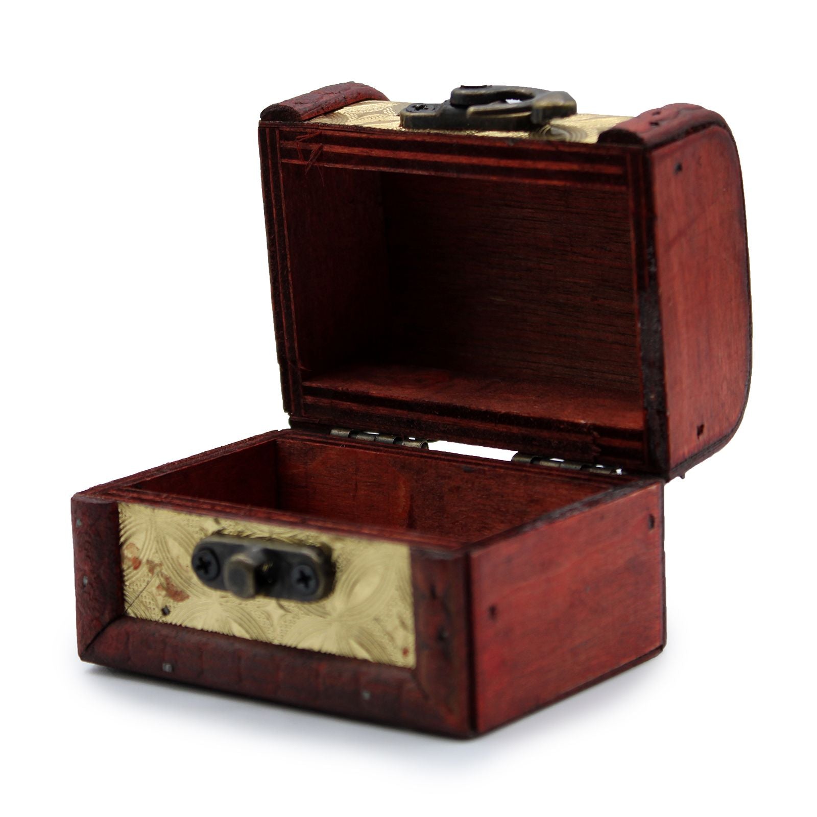Handcrafted Colonial Style Trinklet Box - Gold Colour Panel 8x5.5x6cm