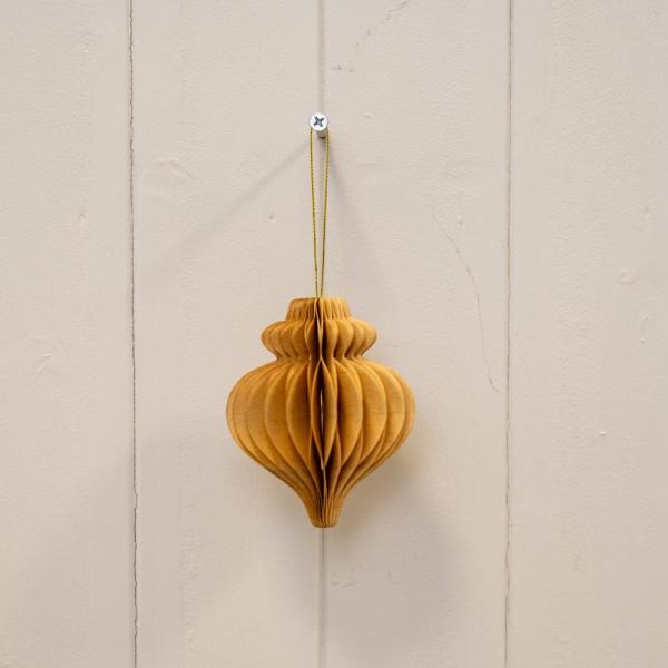 Set of 3 Caramel Teardrop baubles
