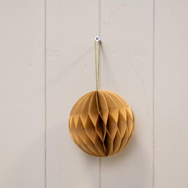 Set of 3 Caramel Round Baubles