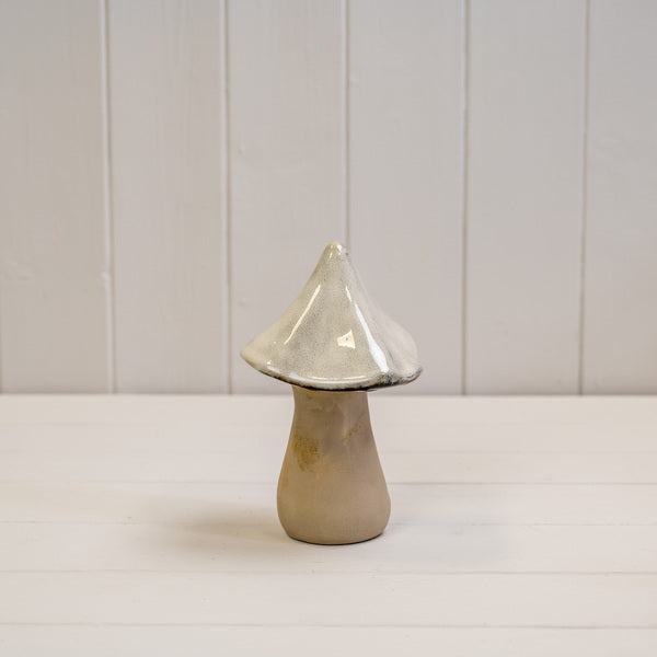 Beige Mottle Ceramic Mushroom Decoration L11xD11xH16cm  Weight-359g