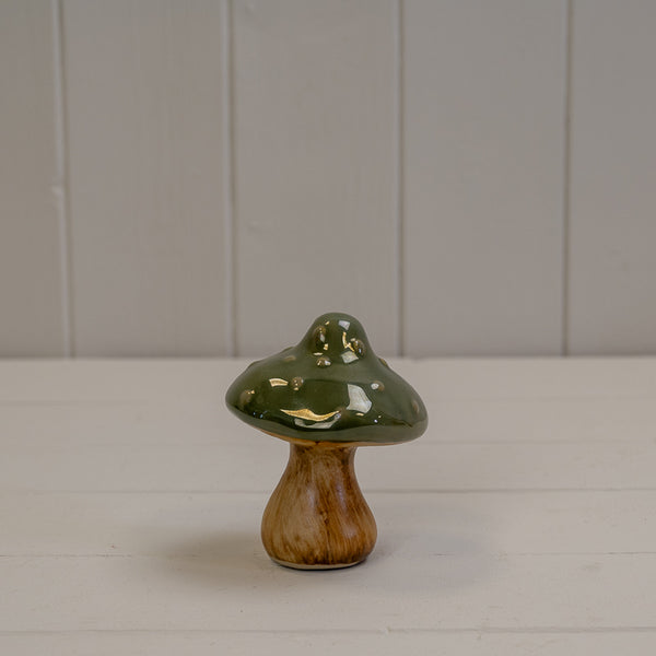 Dark Green Ceramic Mushroom Decoration L8xD7.5xH9.8cm