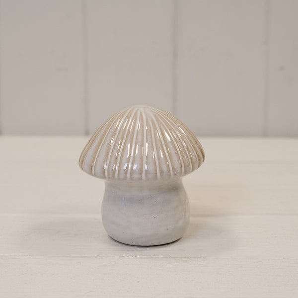 Large Glazed Ceramic Mushroom Ornament with Textured Detail  L8.5xW8.5xH9.2cm