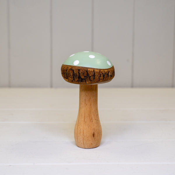 Large Green Wooden Mushroom Decoration