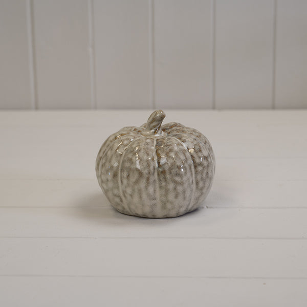 Beige Mottle Ceramic Pumpkin Decoration L11.5xD11.5xH10cm  Weight-338g