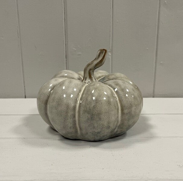 Beige Mottle Ceramic Pumpkin Decoration L15xD15xH11.5cm Weight-687g