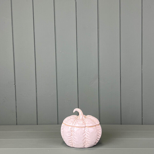 Glazed Ceramic Pumpkin Jar with Textured Detail L13xD11xH11cm