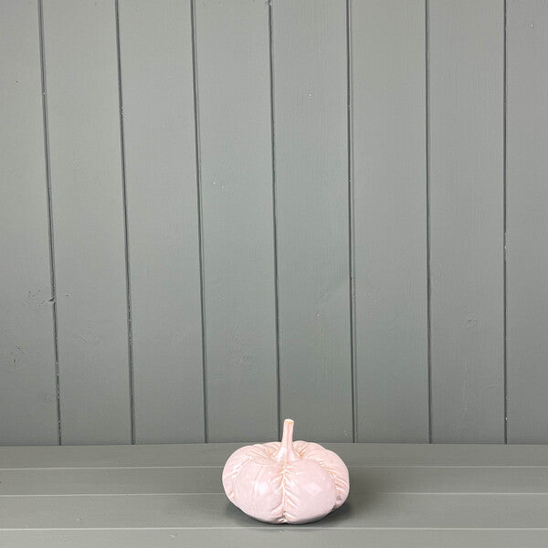 Glazed Ceramic Pumpkin with Textured Detail Decoration L12xD12xH8.5cm