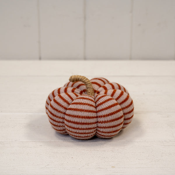 Red Striped Knitted Pumpkin