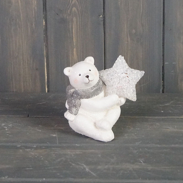 Ceramic Bear deco with light  size L10.5xW7.5 xH14