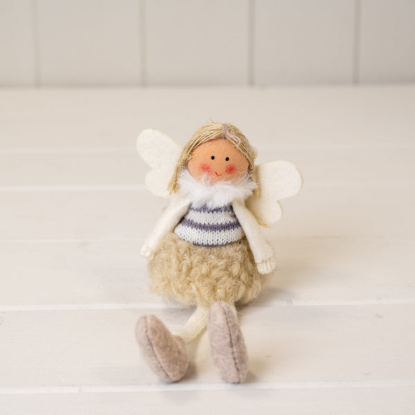 Cream and Beige Fairy with Beige Boucle style Skirt