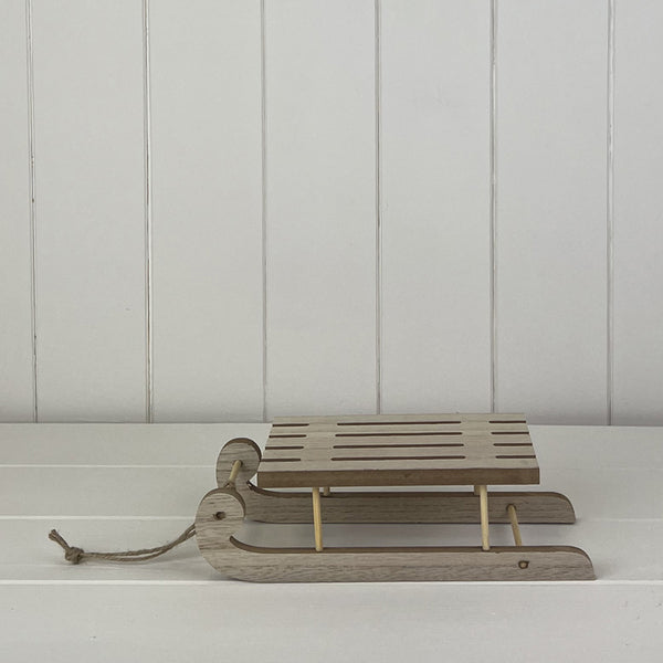 Wooden Festive Sleigh Decoration / Display Stand L22xD6.5xH9.5cm Weight-129g