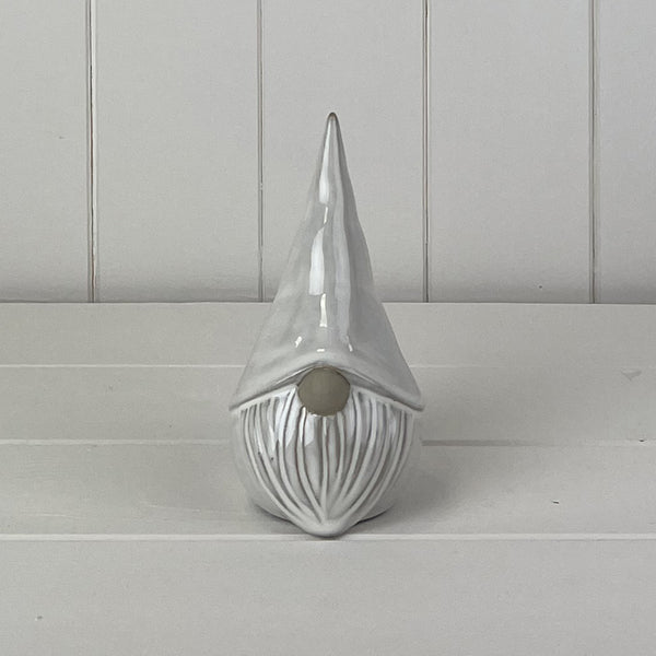 Glazed Ceramic Gonk Ornament with Textured Detail L8xD7.4xH14.5cm  Weight-237g