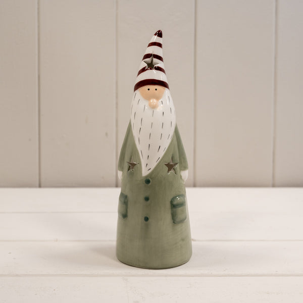 Light Green/White Ceramic Gonk Decoration L6.5xD6.5xH19cm  Weight-189g