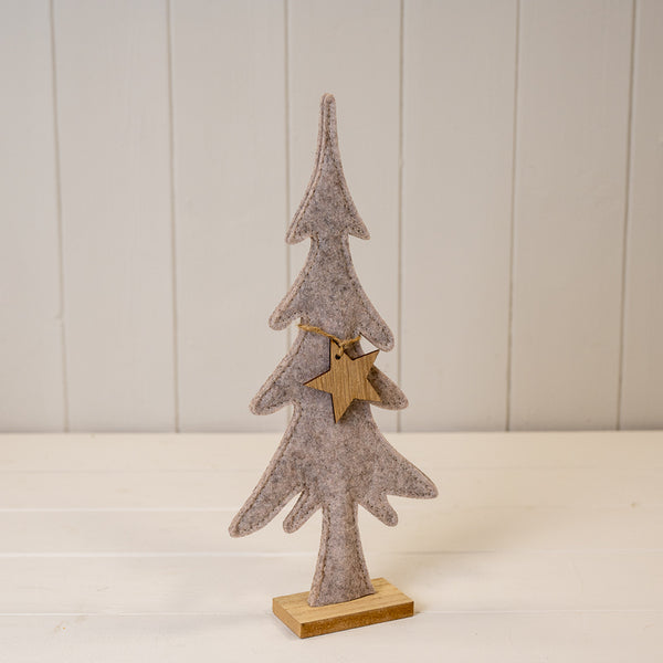Medium Grey Felt Tree with Hanging Star