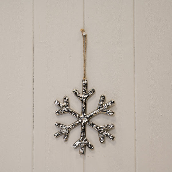 Metal Hanging Snowflake 12cm