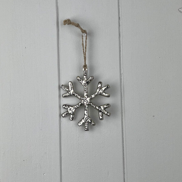 Metal Hanging Snowflake 8cm