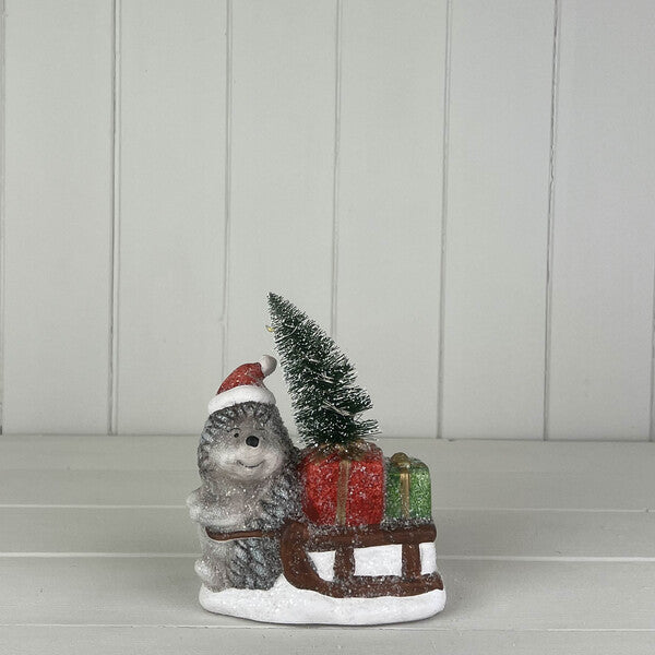 Ceramic hedgehog deco with light  size L12.5 xW7 xH15.5  Weight-28g