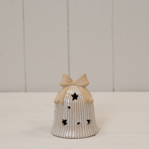 Glazed Ceramic Bell with LED L7.4xW7.4xH9.3cm