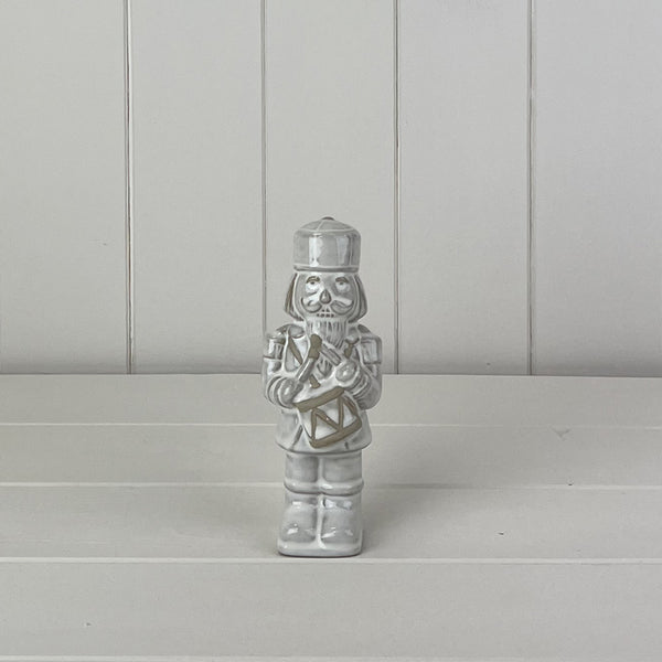 Glazed Ceramic Nutcracker Ornament With Textured Detail L5.5xD4.5xH15cm Weight-229g