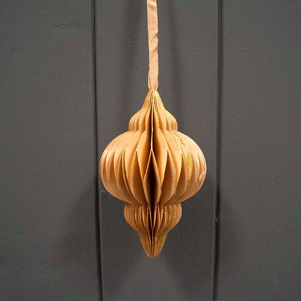 Hanging Handmade Gold Lantern Paper Decoration