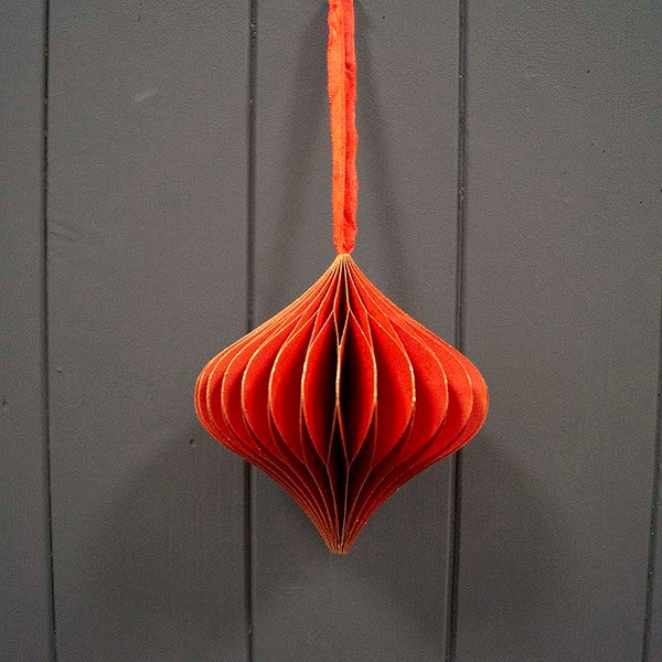 Hanging Handmade Red Teardrop Paper Decoration