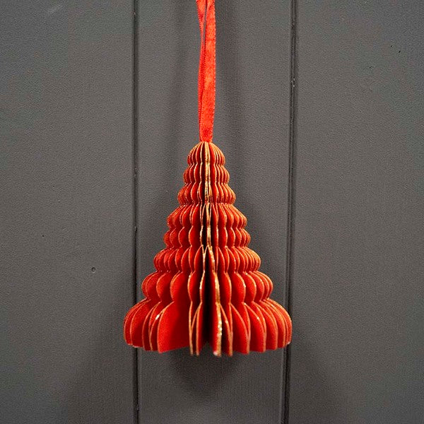 Hanging Handmade Red Tree Paper Decoration
