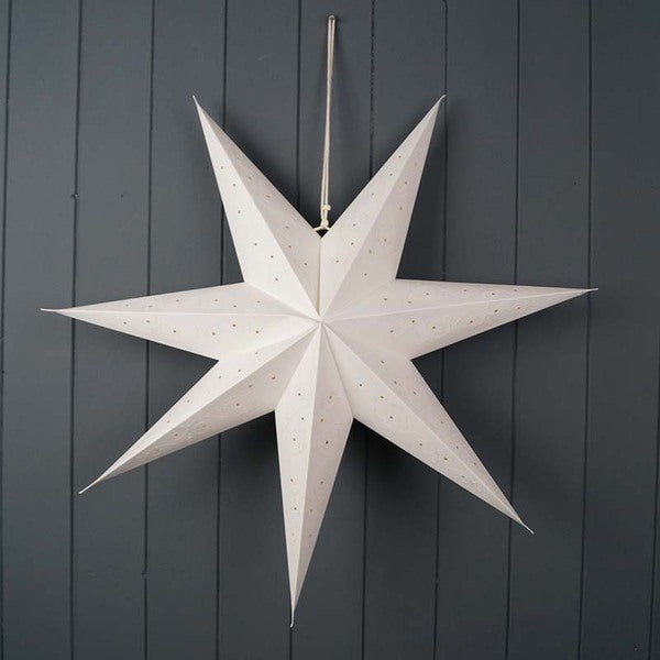 Hanging Handmade White Paper Star