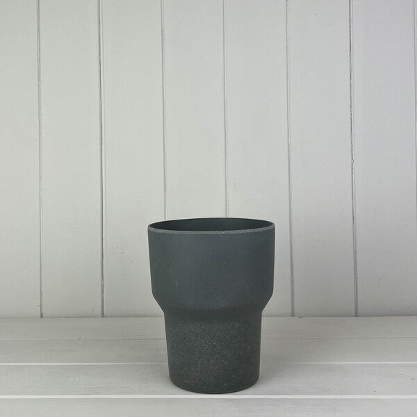 Earthy Anthracite Bamboo Minimalist Orchid Pot (13cm) H15.3cm D13cm  Weight-1540g