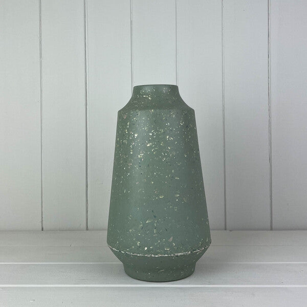 Earthy Sage bamboo Terrazzo Skandi Vase H26.5  Weight-1540g