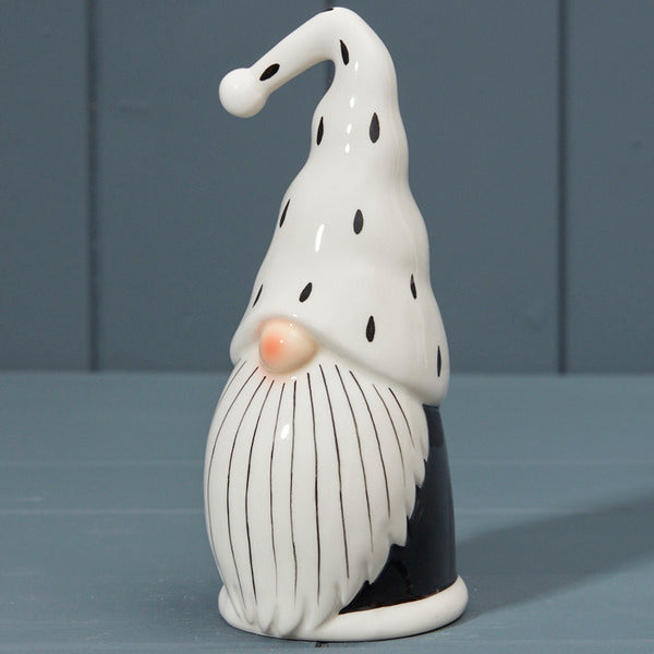 Black and White Ceramic Santa L8.3xD7.8xH17.2cm