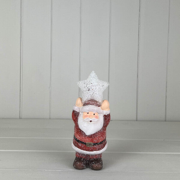 Ceramic santa deco with light  size  L9.5 xW6 xH16.5