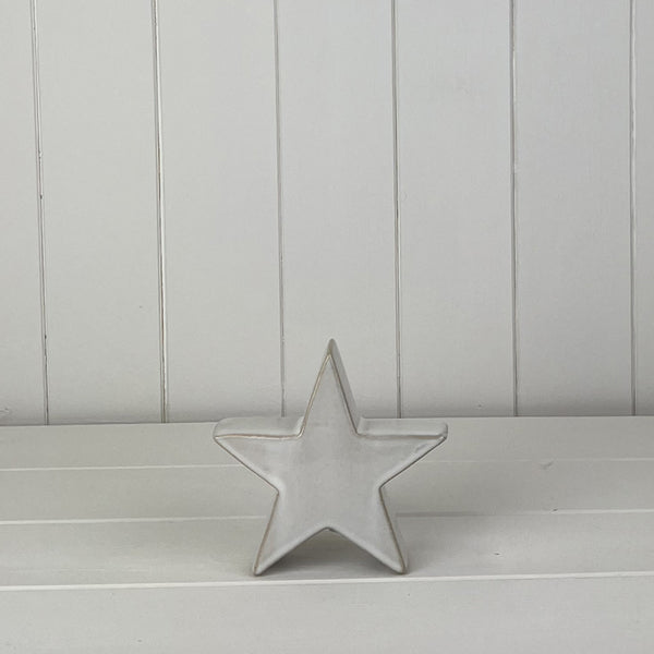 Glazed Ceramic Star Ornament with Textured Detail L13xD4xH12.1cm  Weight-223g