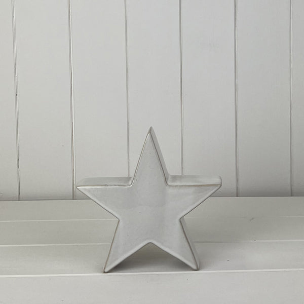Glazed Ceramic Star Ornament with Textured Detail L17xD4.7xH16.5cm  Weight-334g