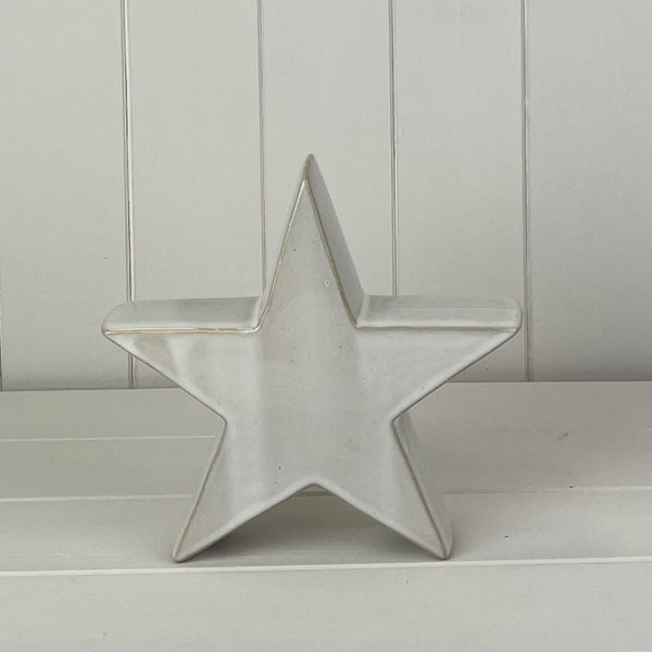 Glazed Ceramic Star Ornament with Textured Detail L20xD5.3xH19.5cm  Weight-476g