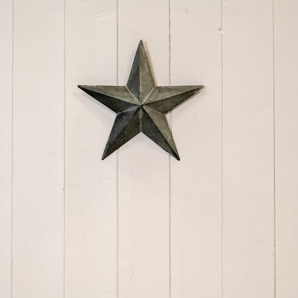Natural Grey Metal star decorations L21cm H21cm W3cm