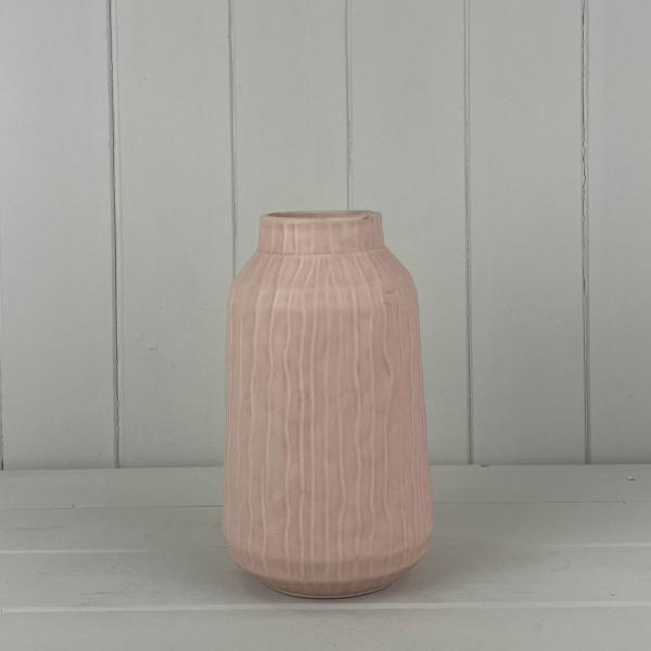 Glazed Pastel Pink Vase H19.8cm D11.1cm