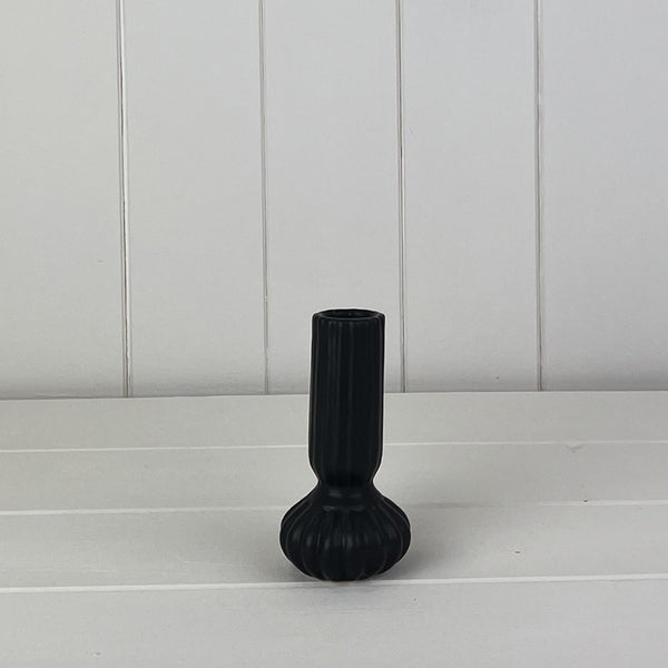 Black Ceramic Candle Holder L6.2xD6.2xH11.6cm  Weight-185g