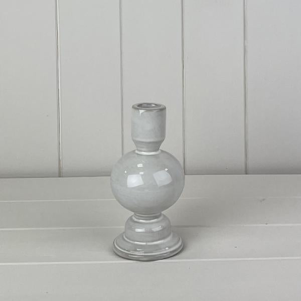 Glazed Ceramic Candle Holder with Textured Detail L7.7xD7.7xH15cm  Weight-325g