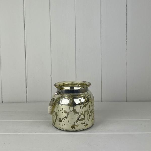 Mercury glass pot with Rope handle TD9.5cm (int)7cm BD10.7 H10.5/20cm10.5/20cm) CL