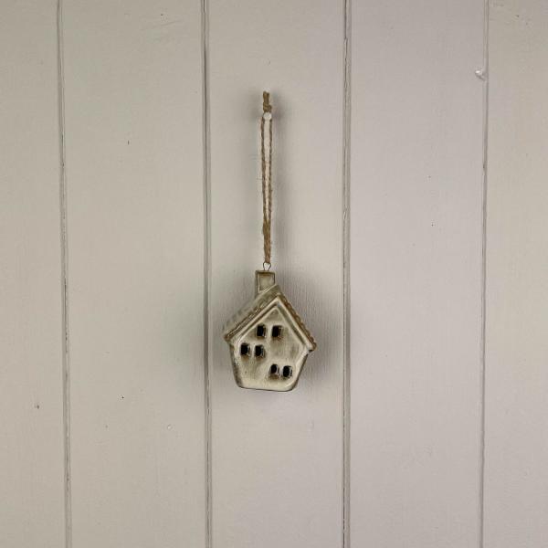 Beige Mottle Ceramic Hanging House Decoration L4.5xD3.5xH7cm  Weight-83g
