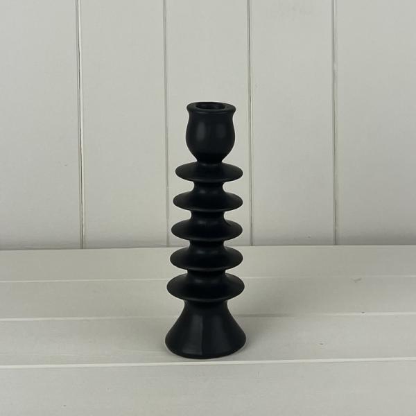 Large Black Ceramic Candle Holder