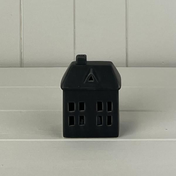 Black Ceramic House with LED L7.5xD5.6xH9.2  Weight-169g
