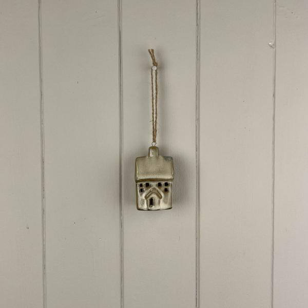 Beige Mottle Ceramic Hanging House Decoration L5.5xD3.5xH7cm  Weight-66g