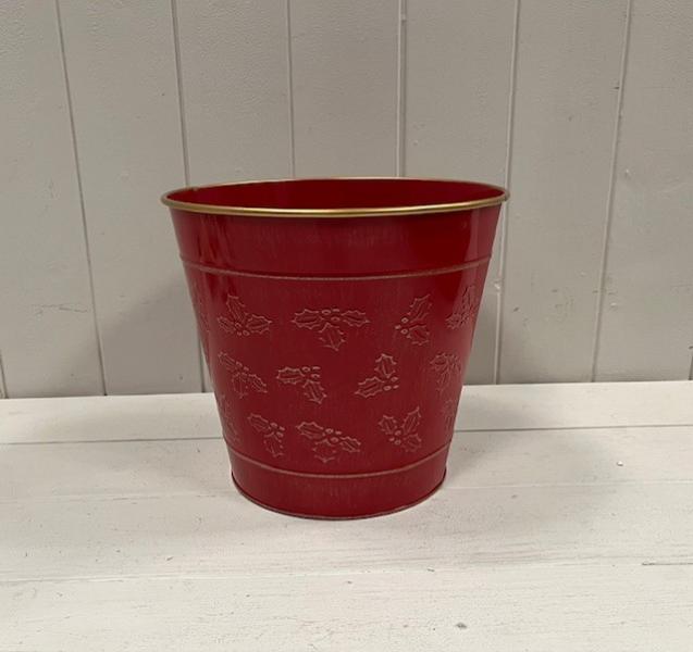 21cm Christmas Holly Pot