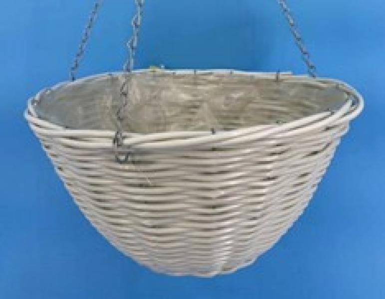 30cm PP Rattan White Round Hanging Basket TD30cm H15cm B12cm