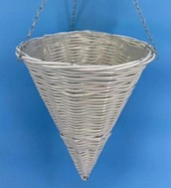 35cm PP Rattan White Round Cone Hanging Basket TD35cm H38cm